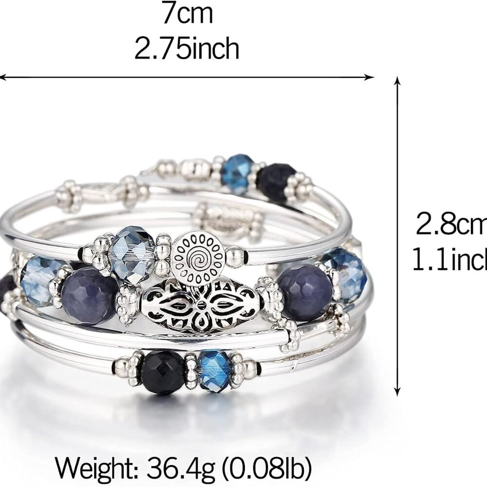 Stackable Beaded Bracelets For Women Boho Wrap Si… - image 6